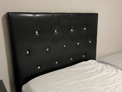 MOVING SALE — Black Twin Headboard