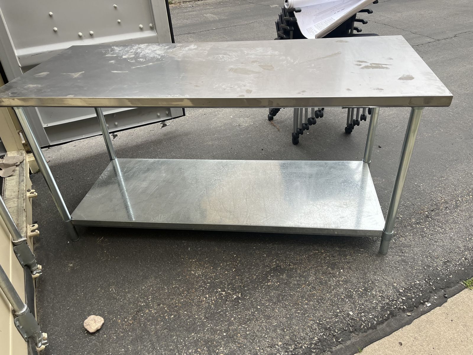 Large used Food prep stainless steel table for sale