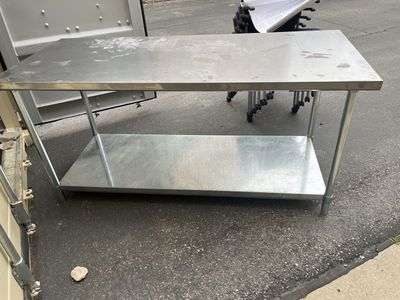 Large used Food prep stainless steel table for sale