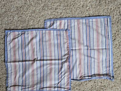 Tommy Hilfiger Striped Pillow Shams Pair - Multicolored Blue/Red/Cream/White