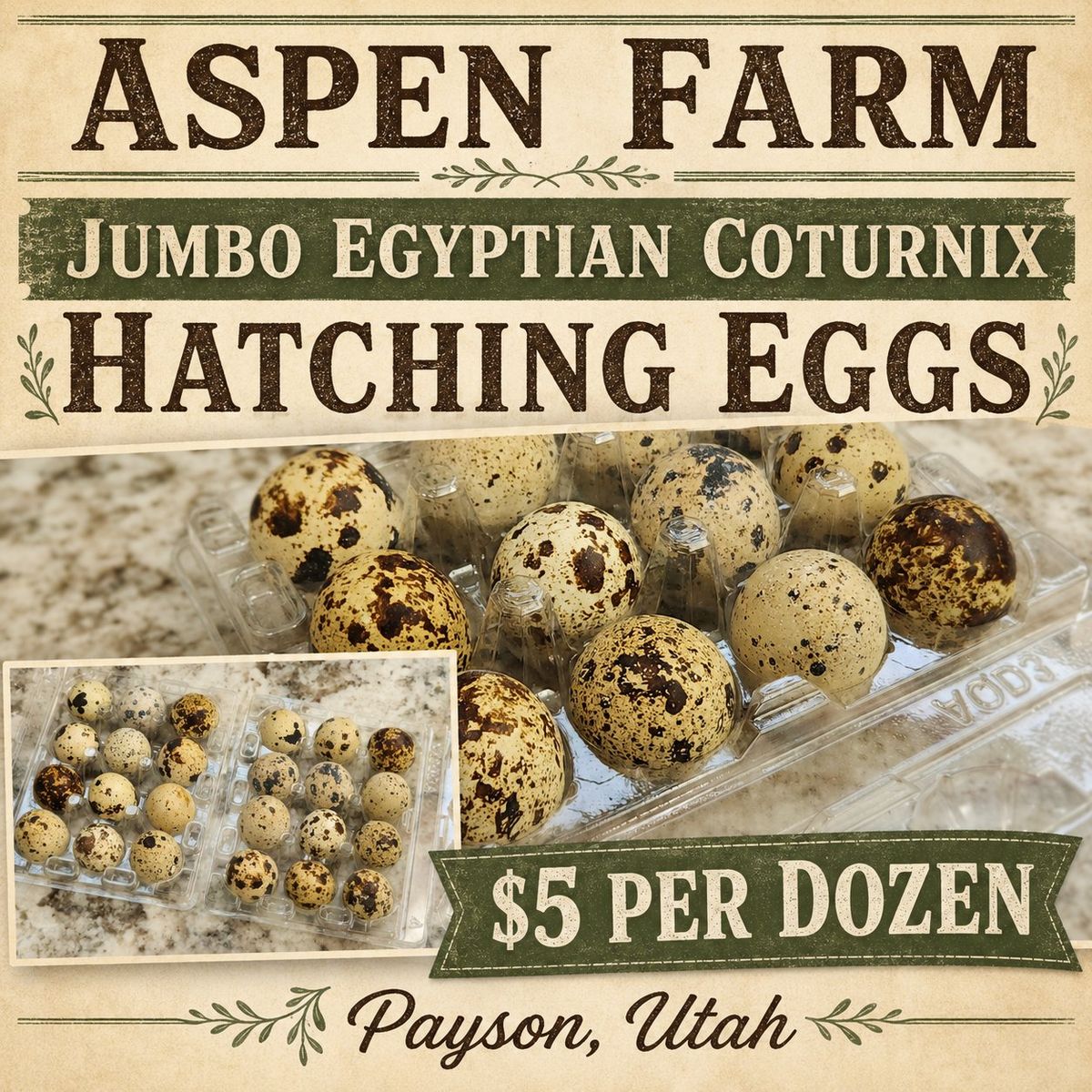 Jumbo Egyptian coturnix quail hatching eggs 