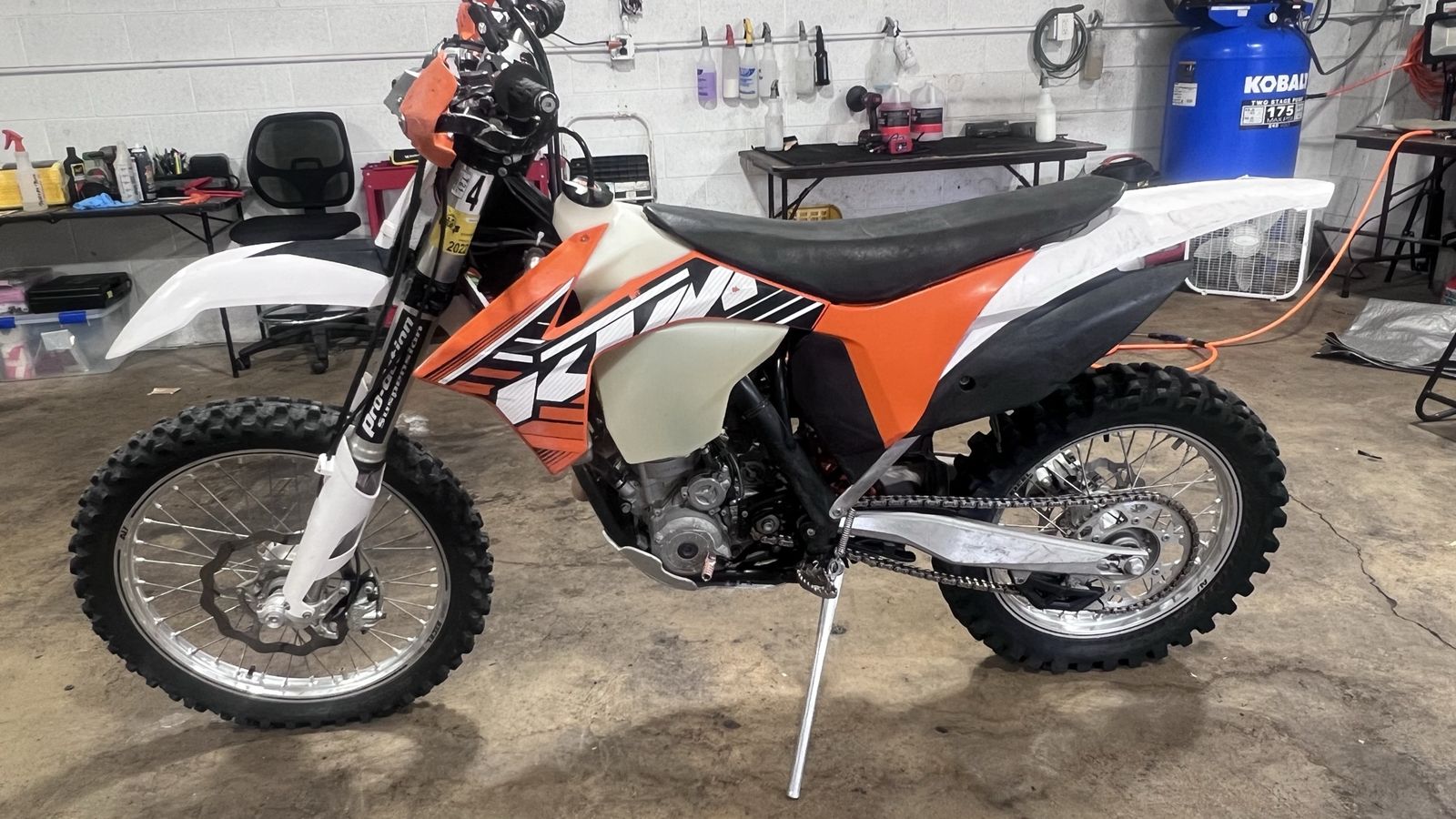 2012 KTM 250  Off-Road Dirt Bike - Orange and White