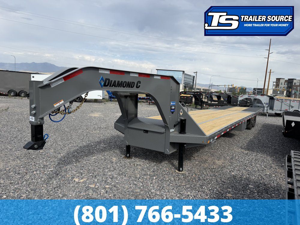 8.5x40 Diamond C FMAX-HDT 212 Gooseneck Hydraulic Dovetail Equipment Trailer - 25.9K GVWR - ABS Brakes, Hydraulic Jack(s)