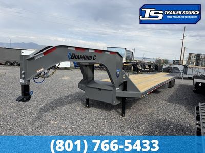 8.5x40 Diamond C FMAX-HDT 212 Gooseneck Hydraulic Dovetail Equipment Trailer - 25.9K GVWR - ABS Brakes, Hydraulic Jack(s)