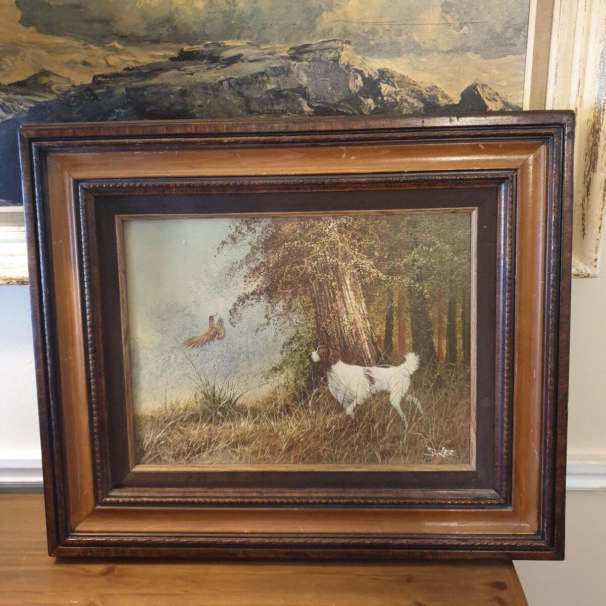 Hunting Dog Oil Painting on Canvas by S. Lee