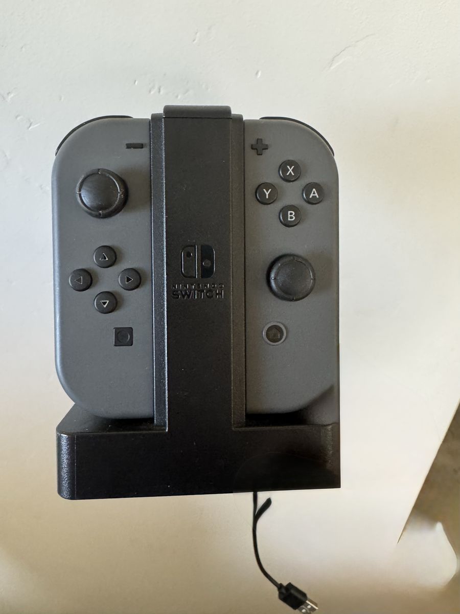 Nintendo Switch Joy-Con Gray Controller Comfort Grip Charger USB Cable