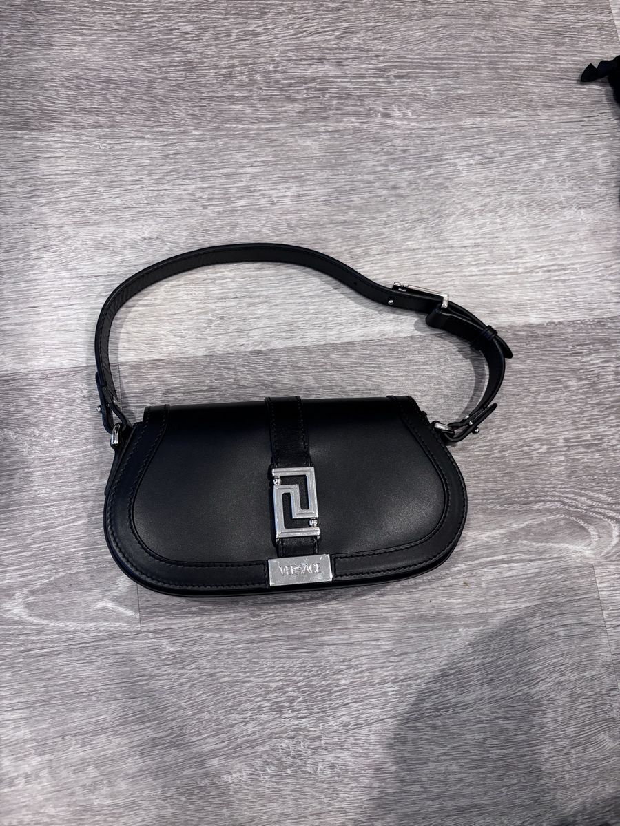 Black Versace mini Greca goddess bag