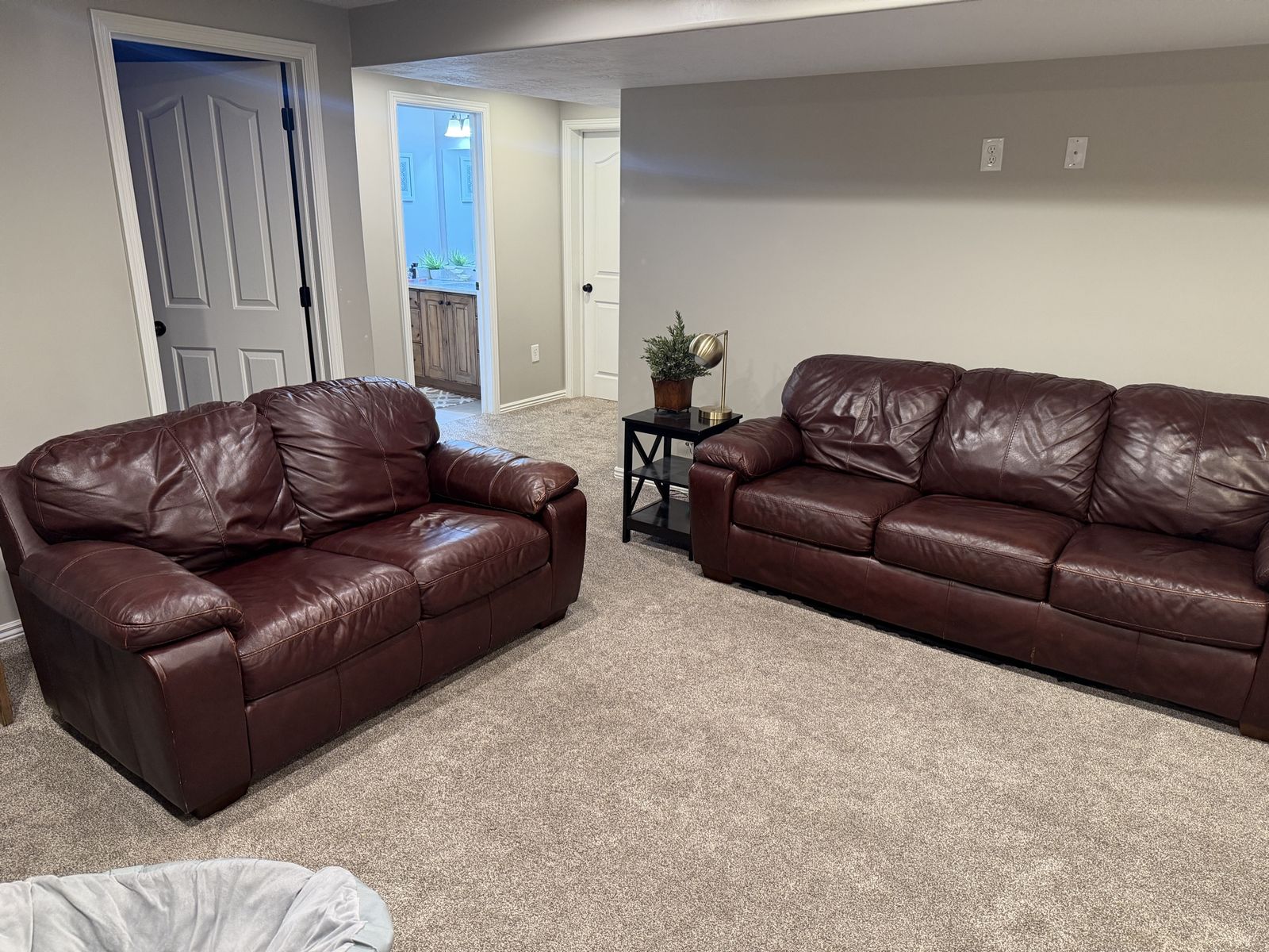 Leather Couch and Loveseat