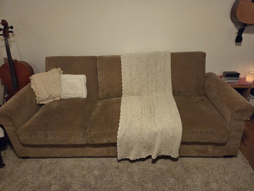 Light brown sleeper couch