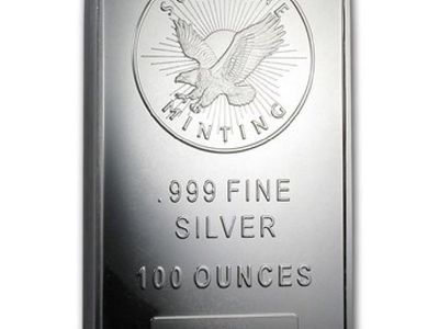 100 oz .999 Fine Silver Bar