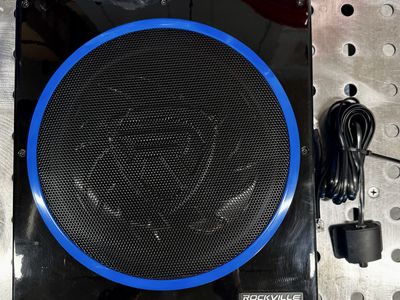 Rockville RW10CA 10" 800w Slim Car Subwoofer Powered Active Sub with Bass Remote