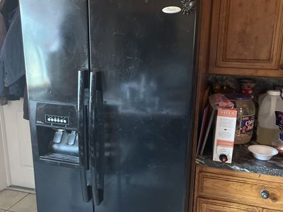 Whirlpool Black Side-by-Side Refrigerator with Ice & Water Dispenser - Used