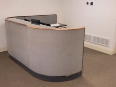 Large Curved Reception Desk with Filing Cabinet – Ogden