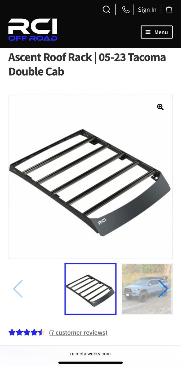 RCI Offroad Ascent Roof Rack for 05-23 Toyota Tacoma Double Cab - Premium Aluminum, High Capacity