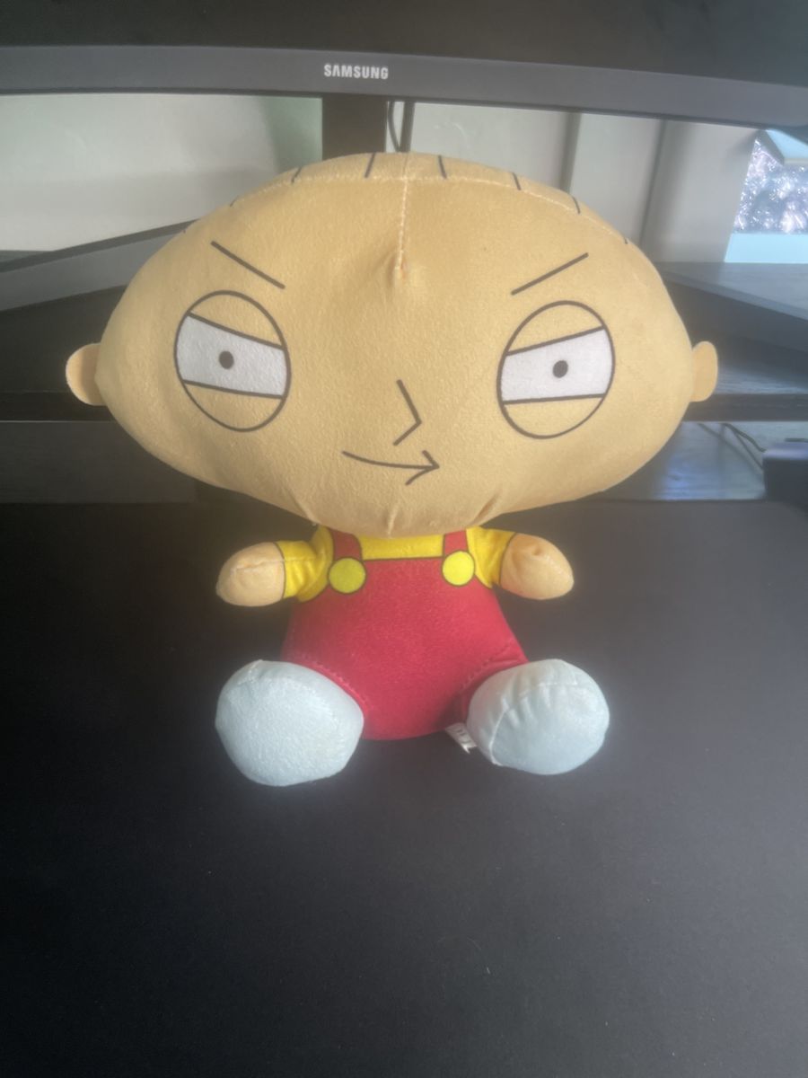 Family Guy Stewie Griffin 10" Plush Stuffed Animal Toy, Red Overalls, Cartoon Character