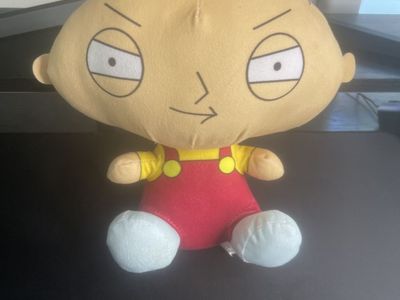 Family Guy Stewie Griffin 10" Plush Stuffed Animal Toy, Red Overalls, Cartoon Character