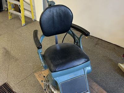 Ritter Vintage Dental Chair Blue/Black Upholstery Adjustable Headrest Footrest