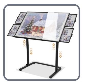 Doerpuz Puzzle Table with drawers 1500pcs with Adjustable height & up angles