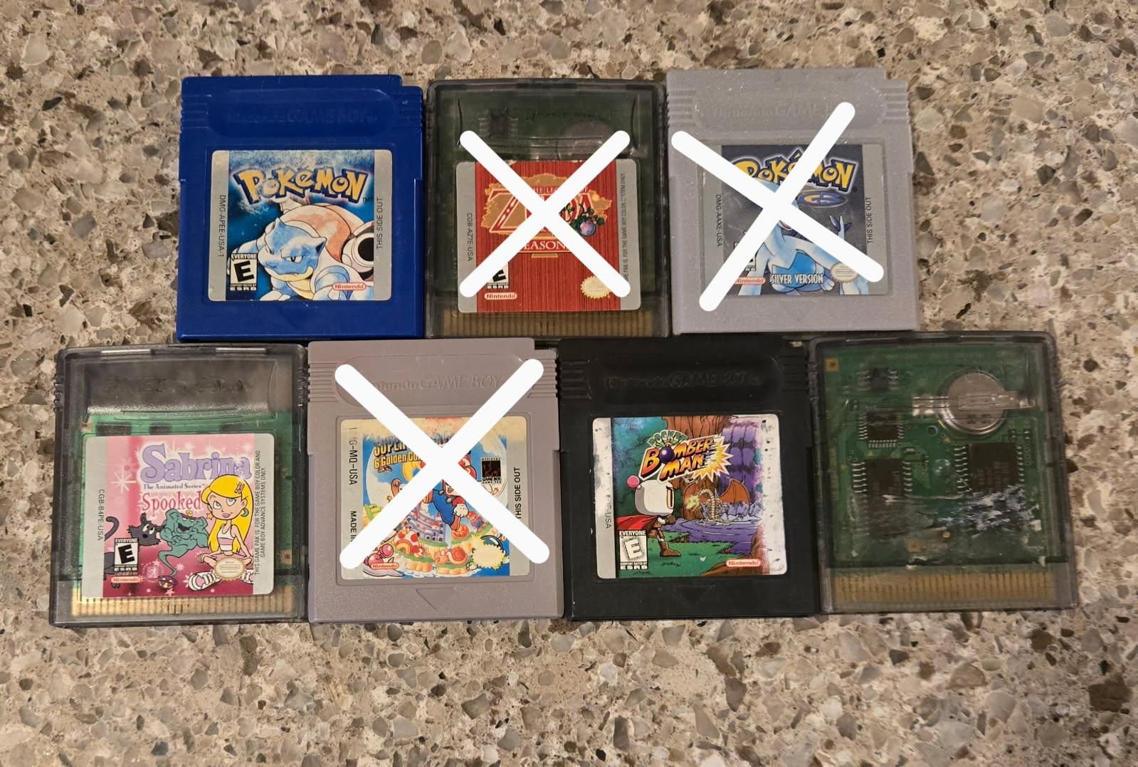 Nintendo Gameboy Color game bundle including PokeMon Blue! Trades considered!