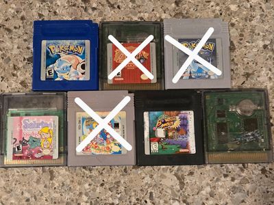 Nintendo Gameboy Color game bundle including PokeMon Blue! Trades considered!