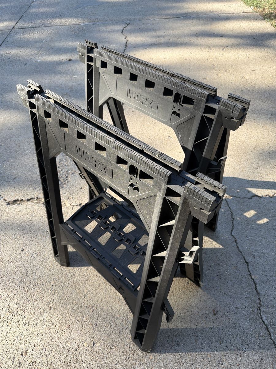 WORX Plastic Folding Sawhorses - Pair
