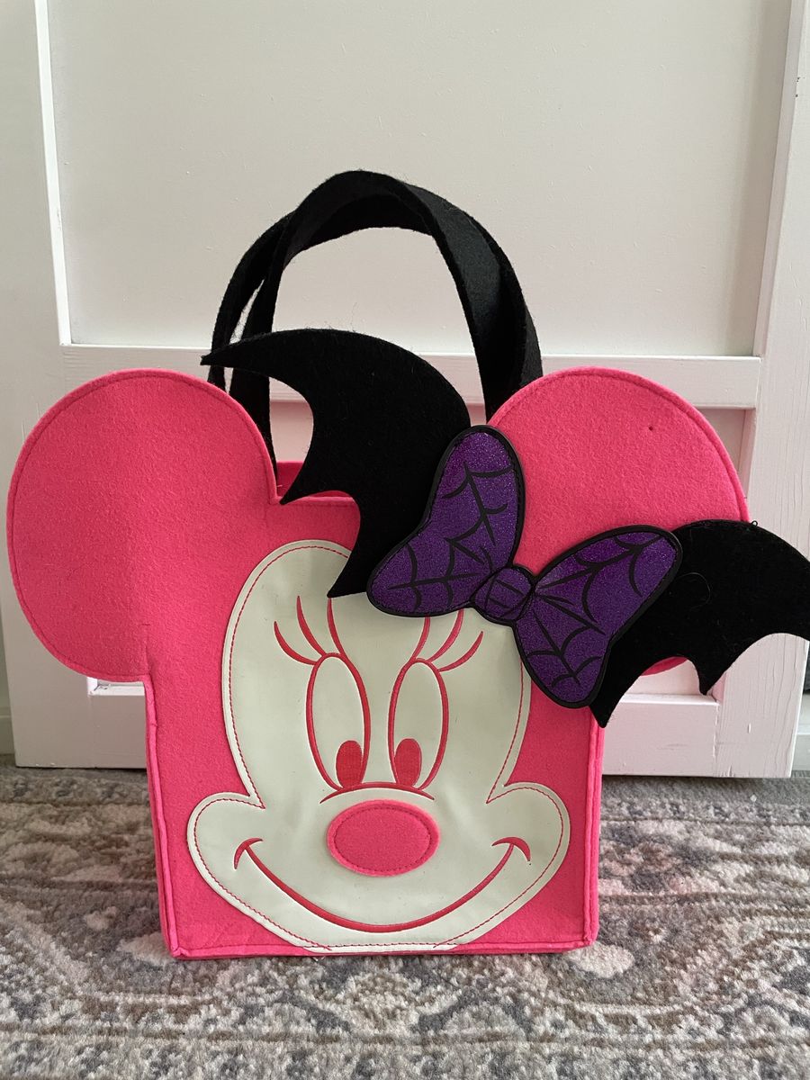 Disney Minnie Mouse Halloween Candy Glow Trick or Treat Reusable Tote Bag Pink