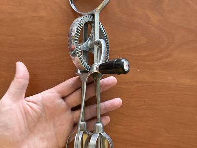 Vintage A&J Ekco Hand-Crank Egg Beater Stainless Steel Mixer
