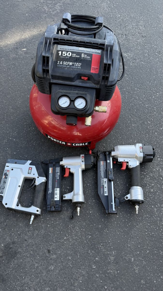 6gal compressor with finish nailers