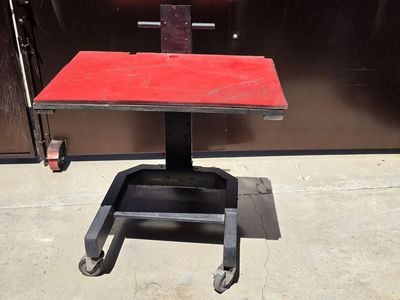 Heavy-Duty Rolling Computer Workstation Cart - Red Top, Adjustable, Shop Utility