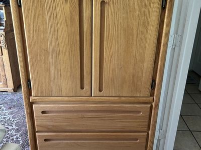 Tall chest of drawers solid oak
