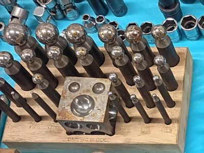Used Jewelry Making Dapping Block & Punches Set - Various Sizes, Jewelry Tool Kit