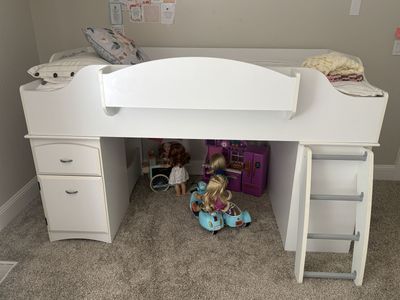 Twin Loft Bed with Storage & Play Space - Great for Kids