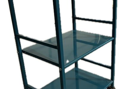Multi-Purpose Teal Metal 3-Tier Rolling Utility Cart