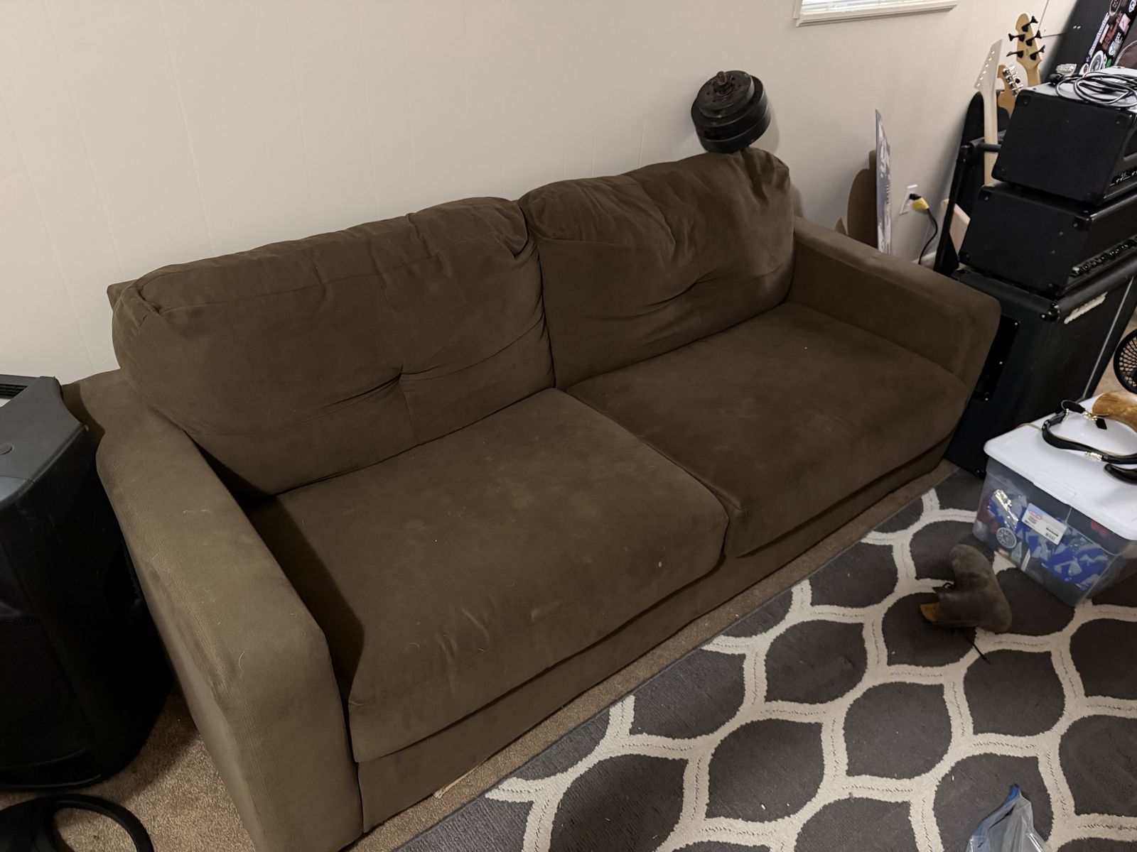 Brown Fabric Sofa Couch