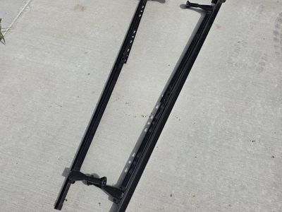 Black Metal Universal Bed Frame Rails - Adjustable Headboard Attachment