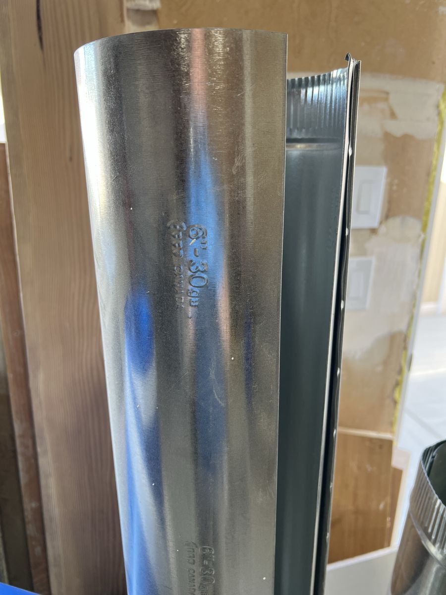 6” rigid duct 5’ sections