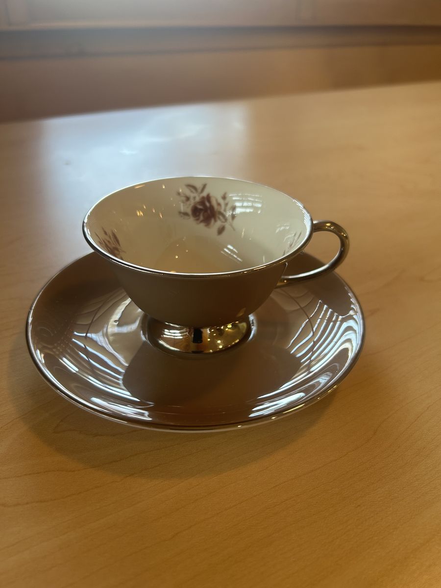 Vintage Flintridge China "Cocoa Rose" Teacup & Saucer