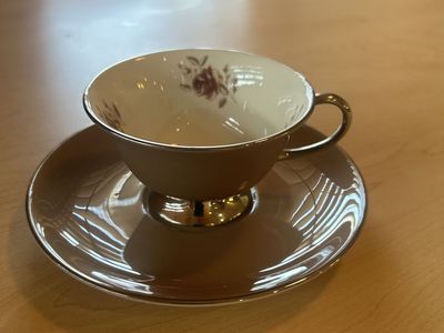 Vintage Flintridge China "Cocoa Rose" Teacup & Saucer