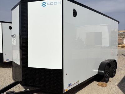 7x16 Look ST DLX Enclosed Cargo Trailer - 7'0" Interior - 7K GVWR - .080 PolyCor, Alloy Wheels, Black Out Package, Rear Spoiler