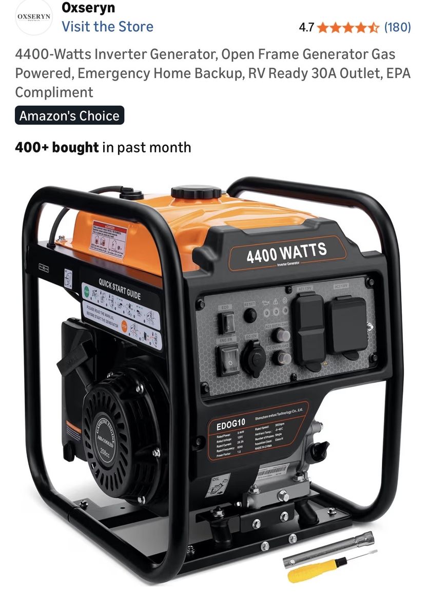 4000 Watt Generator Brand New