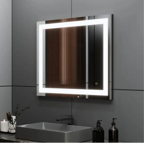 NEW! LED Bathroom Vanity Mirror, Anti Fog, Adjustable Color 36” x 36”