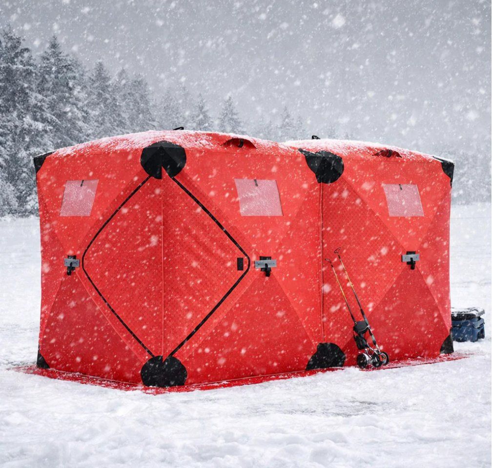 New Large Pop Up Insulated Ice Fishing Tent