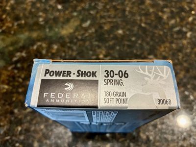 Federal Power-Shok 30-06 Springfield 180 Grain Soft Point Ammunition - Unopened Boxes