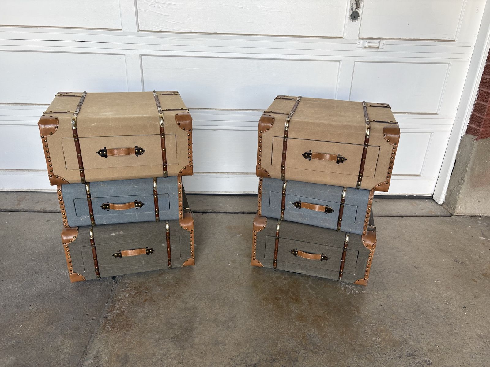 Matching Trunk Style Nightstands / Accent Cabinets - Set of 2