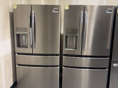 New Frigidaire 22 CuFt and 26 CuFt 4 Door French Door Refrigerators