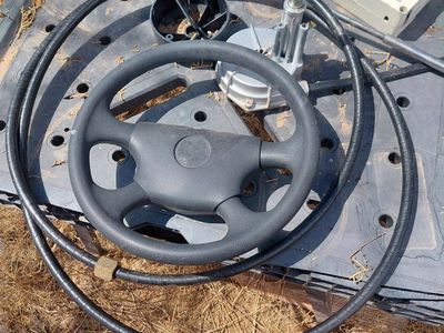 Used Boat Steering System: Wheel, Cables, and Control Unit - Marine Grade Components
