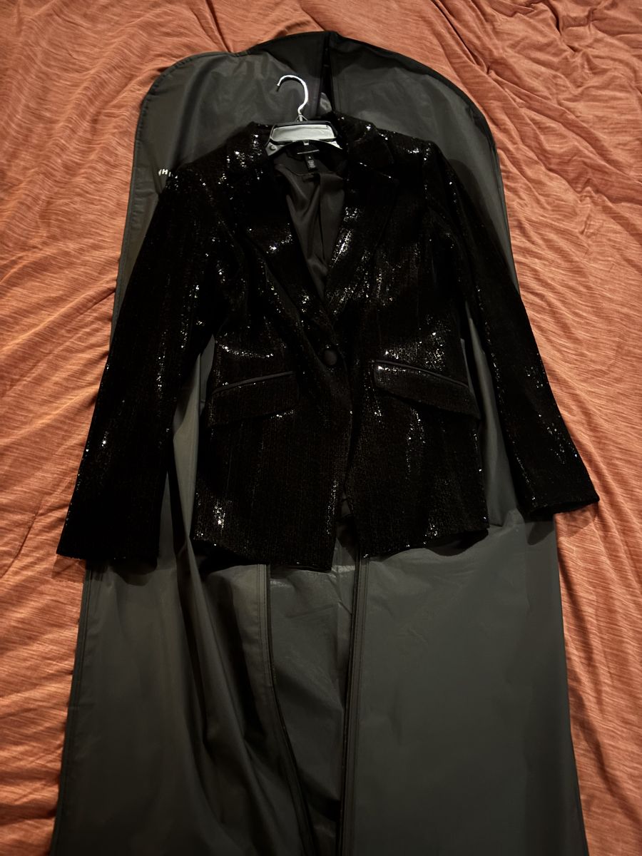 WHBM Size 8 Reflective Black Womens Suit Jacket