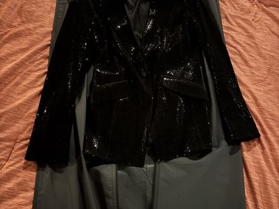 WHBM Size 8 Reflective Black Womens Suit Jacket
