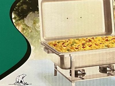 Polar Ware Professional Stainless Steel Chafing Dish Set - Full Size, Satin Finish Dome Cover