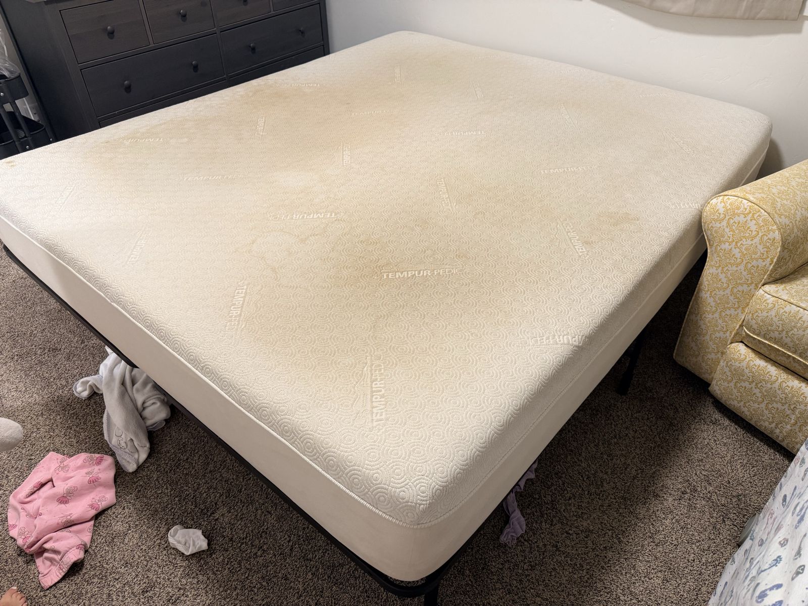Tempur-Pedic California King Size Mattress and Frame - Excellent Condition, Gently Used
